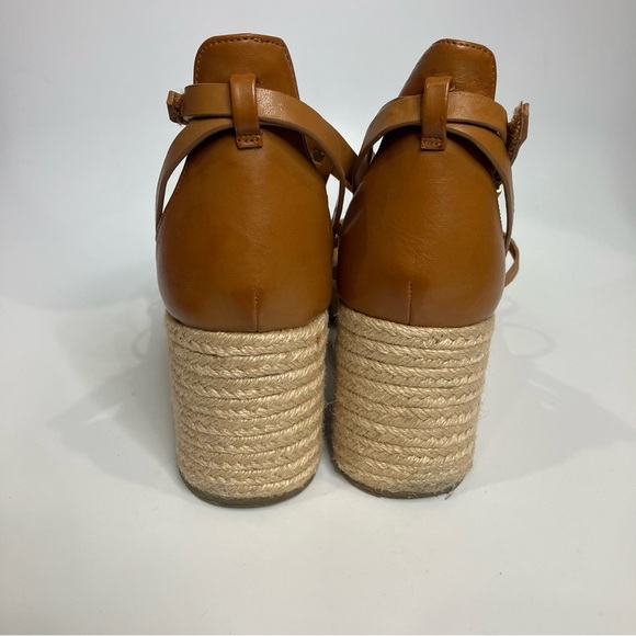 Franco Sarto Pana espadrille platform wedge sandals tan cream women’s size 10 - Picture 4 of 9